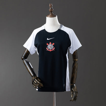 Camisa Timão Away 2025/26 - Torcedor Nike Feminina - Preto e Branco