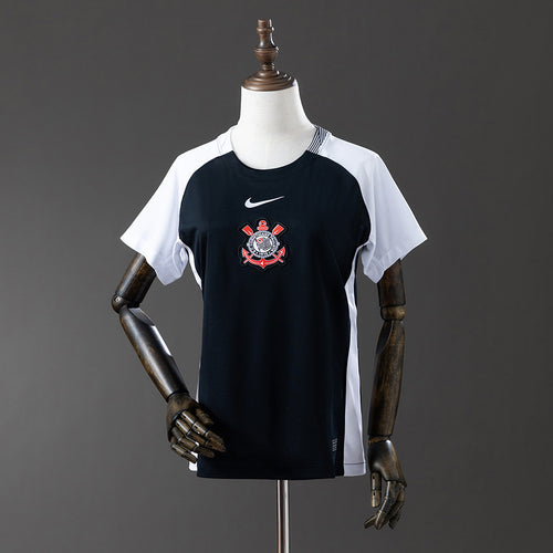 Camisa Timão Away 2025/26 - Torcedor Nike Feminina - Preto e Branco