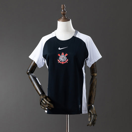 Camisa Timão Away 2025/26 - Torcedor Nike Feminina - Preto e Branco