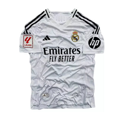 Camisa Real Madrid I 24/25 - Jogador Adidas Masculina - Branco + Patch La Liga e HP