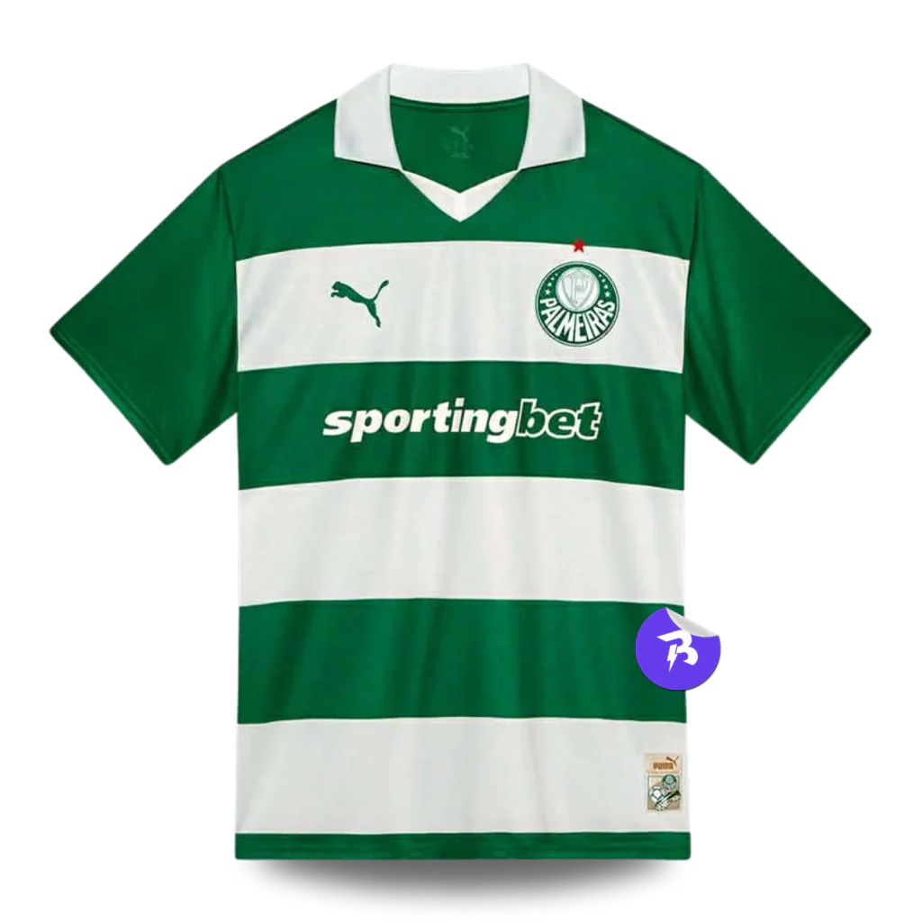Camisa Palmeiras Avanti 2025/26 Torcedor Puma Masculino - Verde e Branco