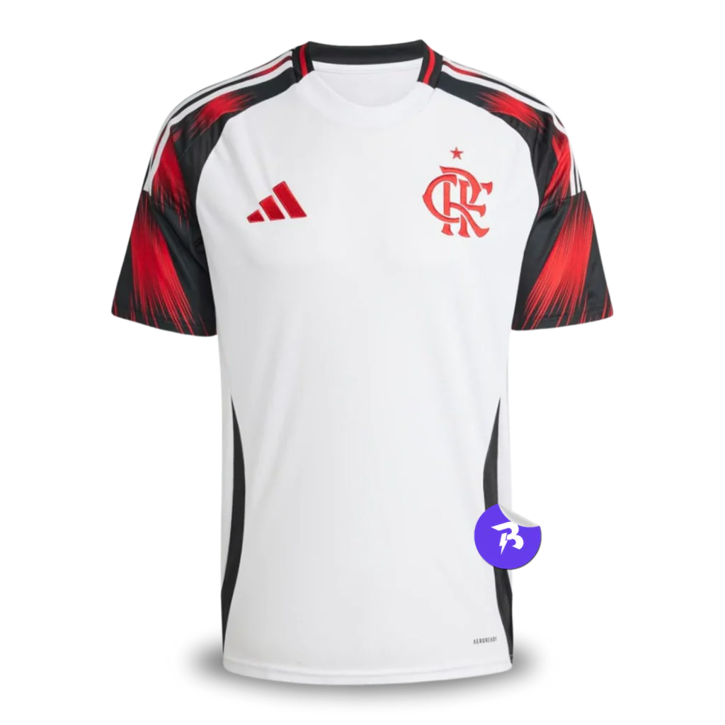 Camisa Flamengo Away 2025/26 - Torcedor Adidas Masculina - Branco e Vermelho