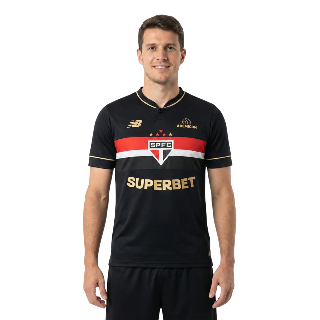 Camisa São Paulo Third 2025/26 Torcedor New Balance Masculino - Preto e Dourado