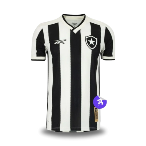 Camisa Botafogo Home 2024/25 - Torcedor Reebok Masculino - Preto e Branco