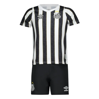 Conjunto Infantil Peixão Away 2024/25 - Torcedor Umbro - Preto e Branco