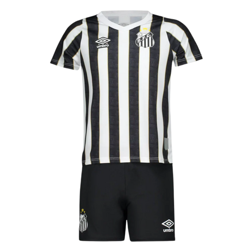 Conjunto Infantil Peixão Away 2024/25 - Torcedor Umbro - Preto e Branco