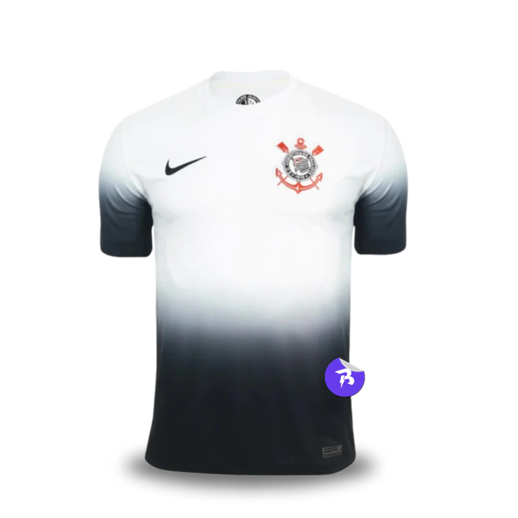 Camisa Timão Home 2024/25 Torcedor Nike Masculino - Branco e Preto