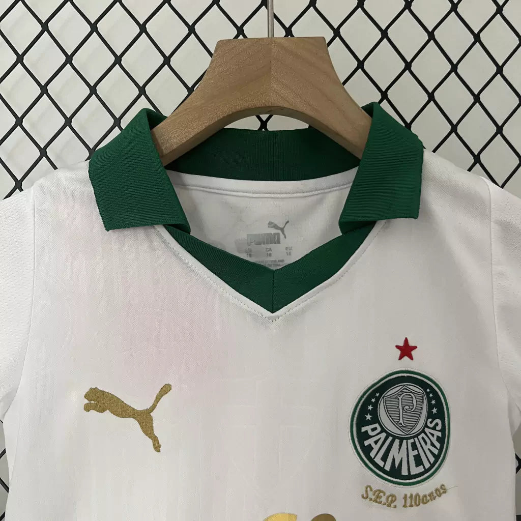 Conjunto Infantil Palmeiras Away 2024/25 - Torcedor Puma - Branco