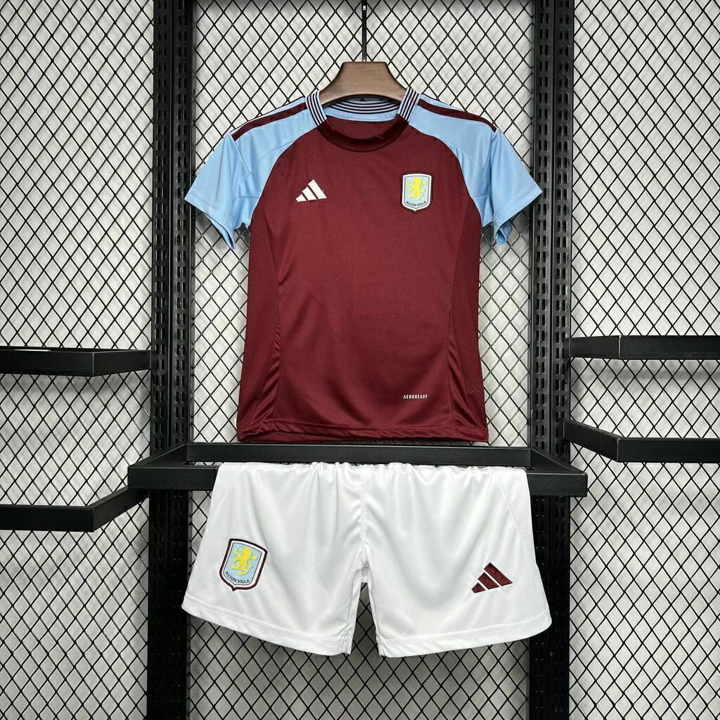 Conjunto Infantil Aston Villa Home 24/25 - Vinho