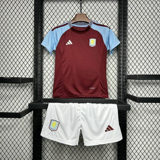 Conjunto Infantil Aston Villa Home 24/25 - Vinho