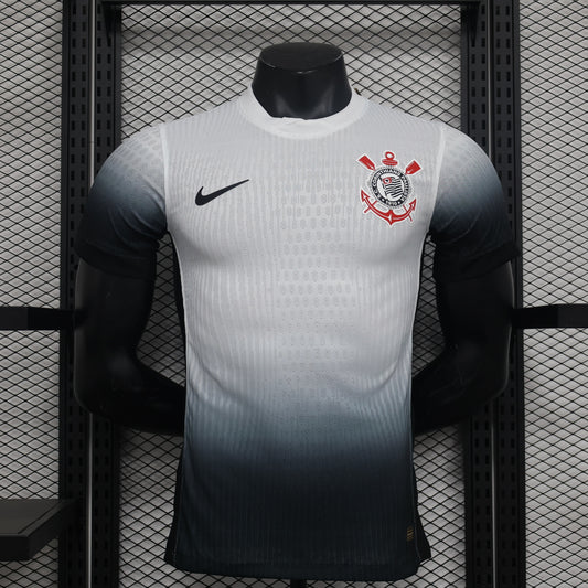 Camisa Timão Home 2024/25 Versão Jogador Nike Masculino - Branco e Preto