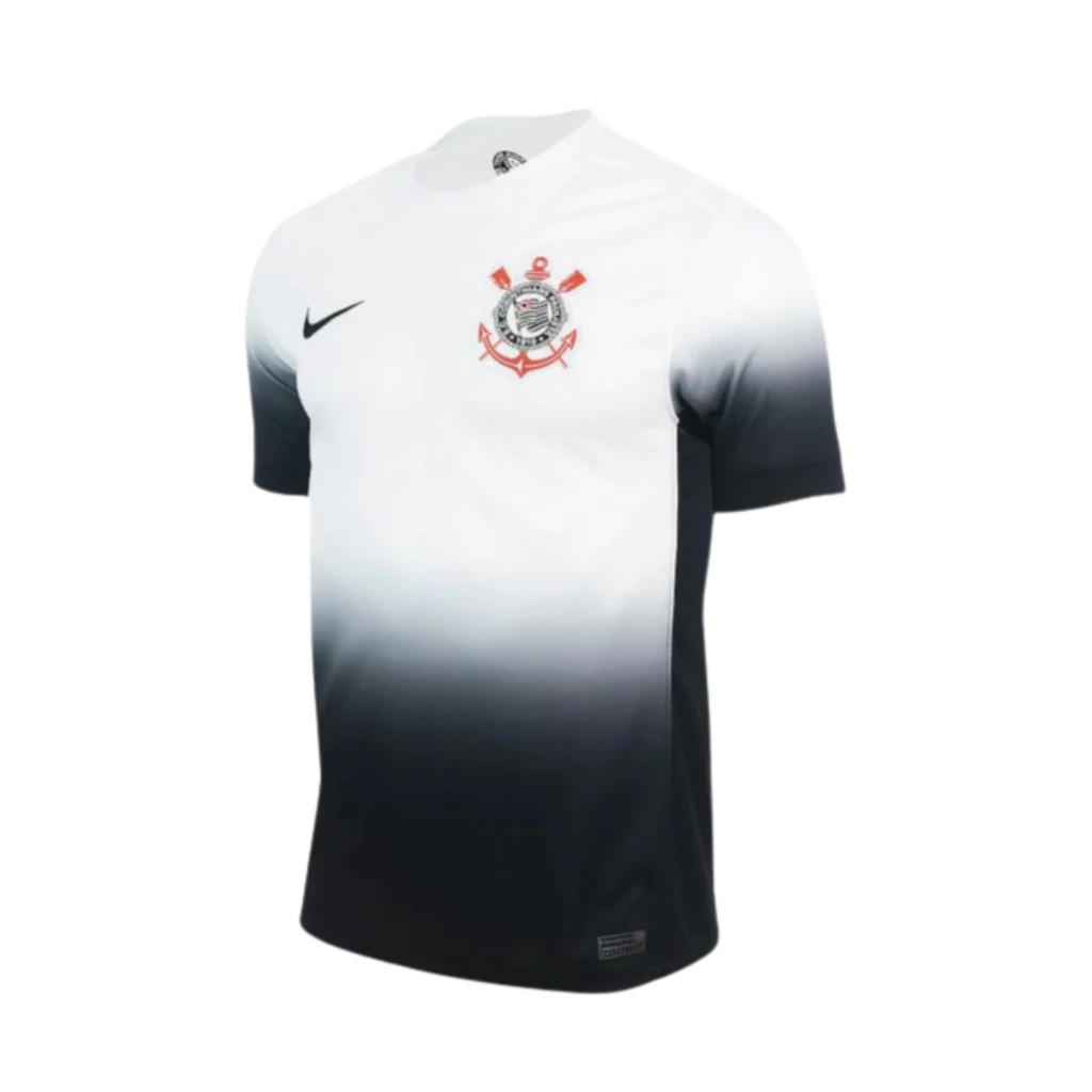 Camisa Timão Home 2024/25 Torcedor Nike Masculino - Branco e Preto