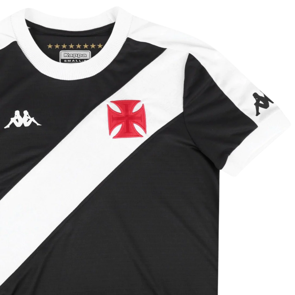 Camisa Vasco da Gama Home 2024/25 - Torcedor Kappa Feminina - Preto e Branco
