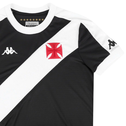 Camisa Vasco da Gama Home 2024/25 - Torcedor Kappa Feminina - Preto e Branco