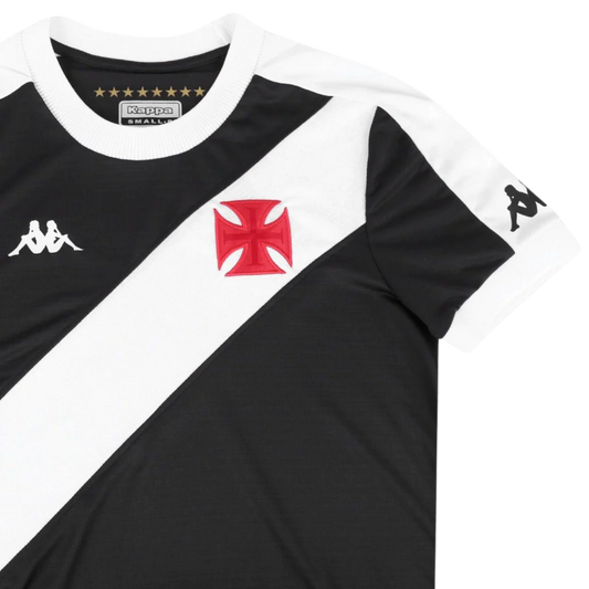 Camisa Vasco da Gama Home 2024/25 - Torcedor Kappa Masculina - Preto e Branco