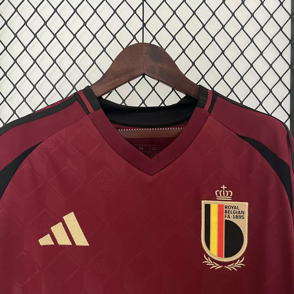 Camisa Bélgica Home Eurocopa 24/25 - Torcedor Adidas Masculino - Vinho