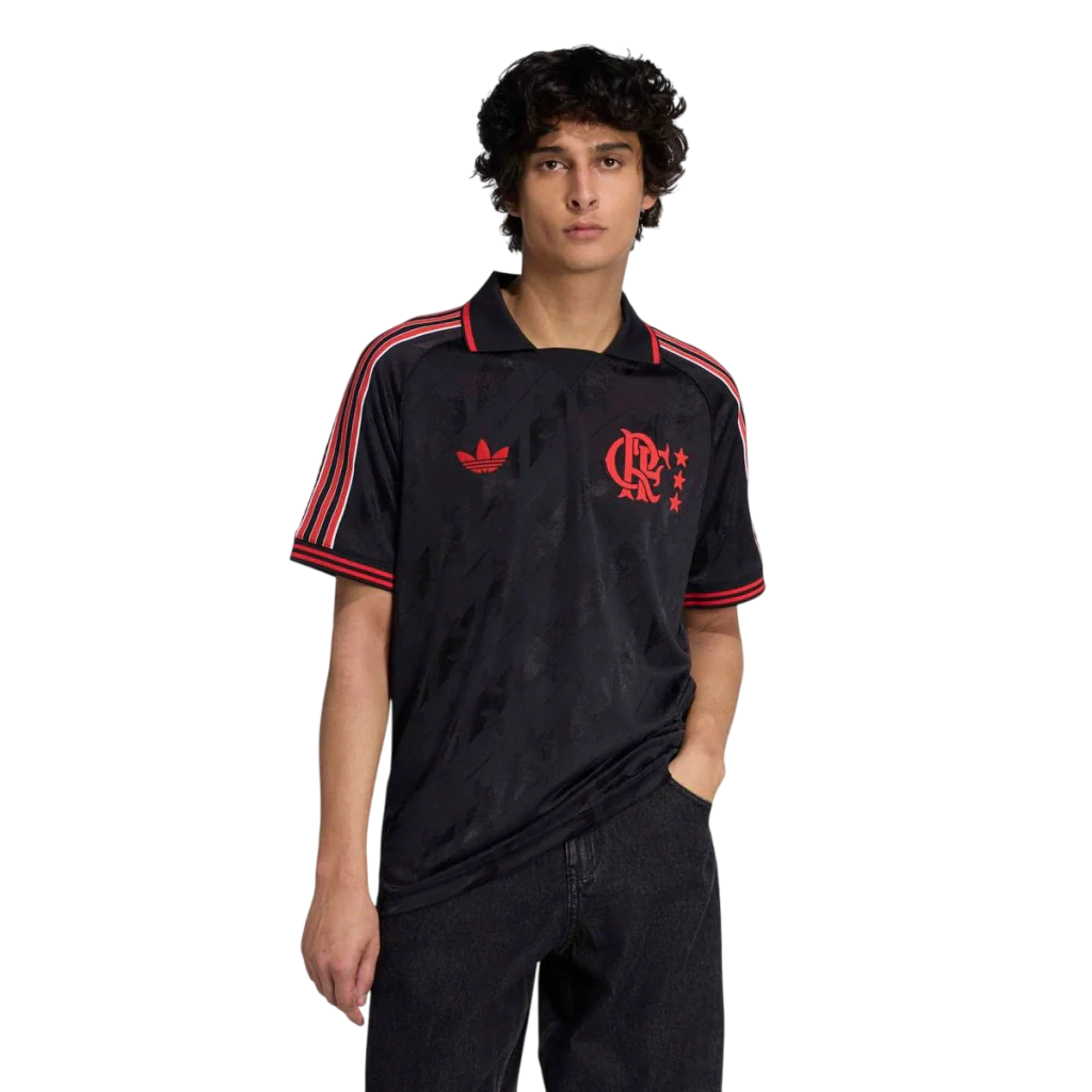 Camisa Flamengo Lifestyler 2025/26 - Torcedor Adidas Masculina - Preto