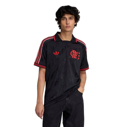 Camisa Flamengo Lifestyler 2025/26 - Torcedor Adidas Masculina - Preto