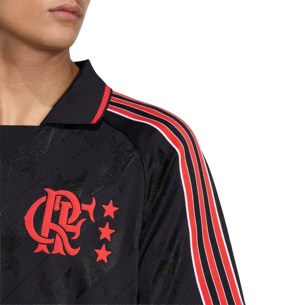 Camisa Flamengo Lifestyler 2025/26 - Torcedor Adidas Masculina - Preto