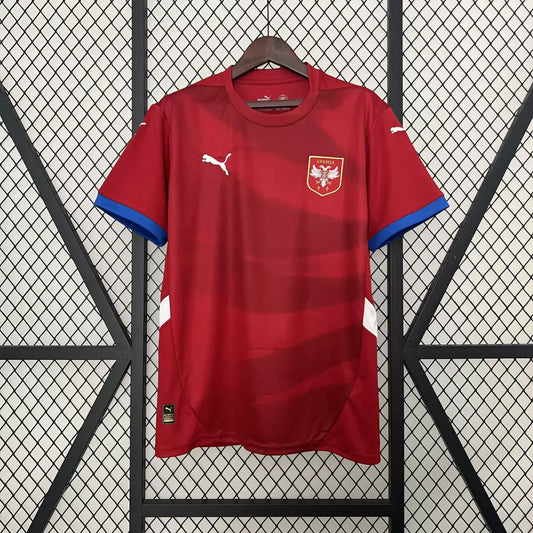 Camisa Sérvia Home Eurocopa 24/25 - Torcedor Puma Masculino - Vermelho