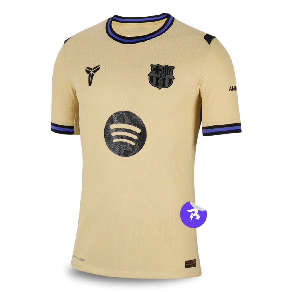 Camisa Barcelona X Kobe Bryant Away 25/26 Jogador Nike Masculino - Amarelo