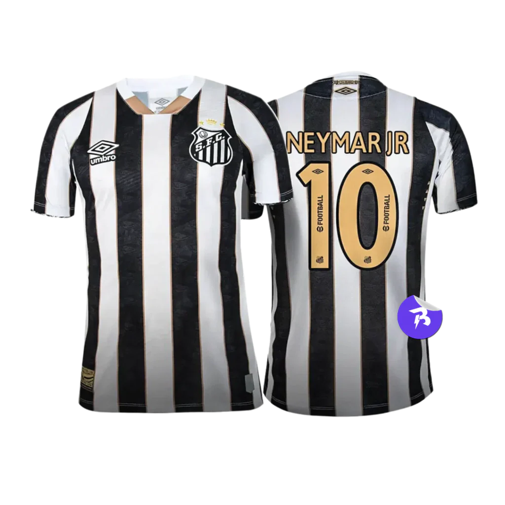 Camisa Peixão Away 2024/25 Neymar #10 Torcedor Umbro Masculina - Preto e Branco