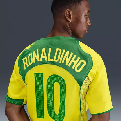 Camisa Seleção Brasileira Retrô 2004/05 Ronaldinho #10 Nike Masculina -Total 90