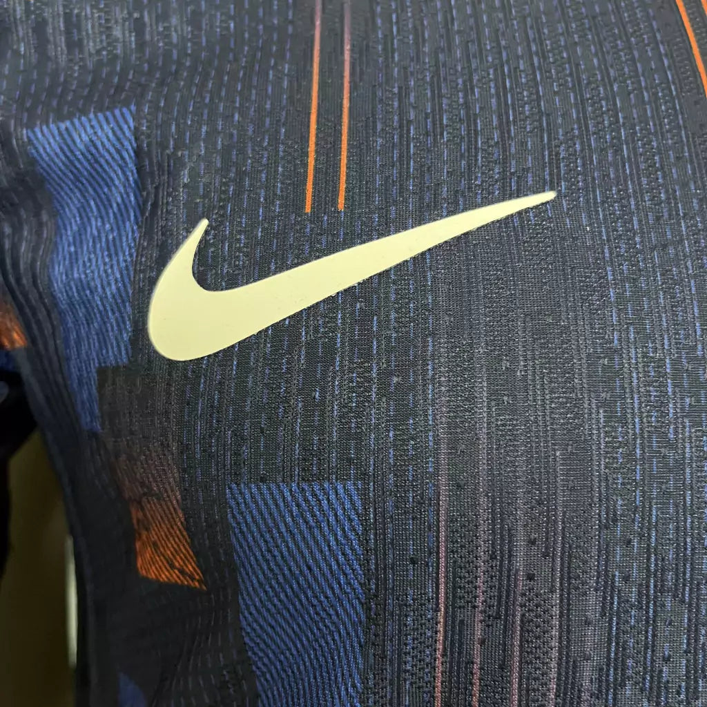 Camisa Holanda Away 24/25 - Jogador Nike Masculino - Azul e Laranja