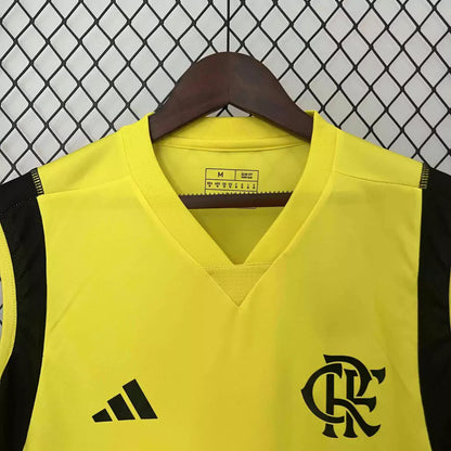 Camisa Flamengo Treino Regata 24/25 Torcedor Adidas Masculino - Amarelo e Preto