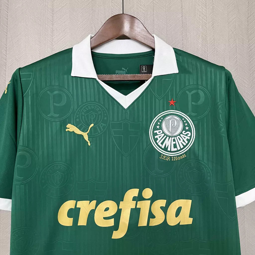 Camisa Palmeiras I Home 2024/25 Torcedor Puma Masculino - Verde e Dourado