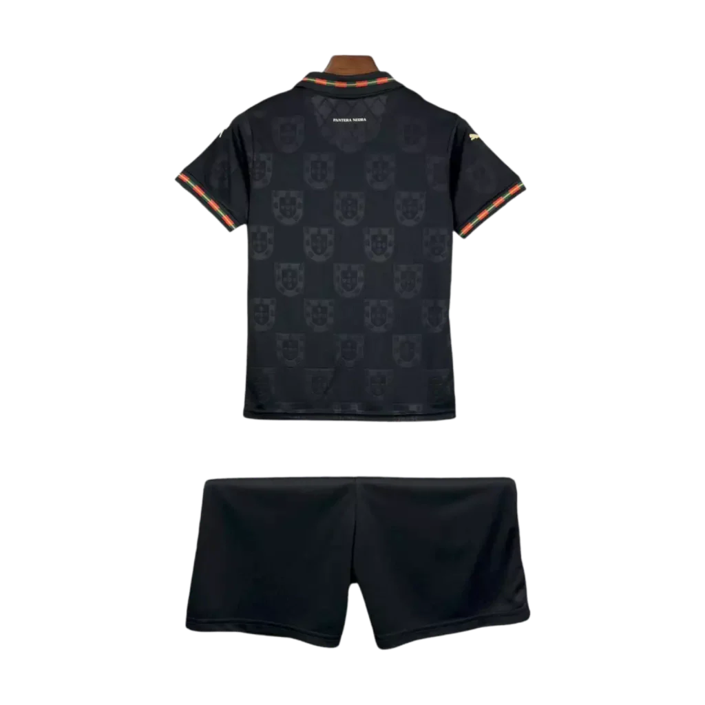 Conjunto Infantil Portugal "Pantera Negra" 2025/26 Puma - Preto
