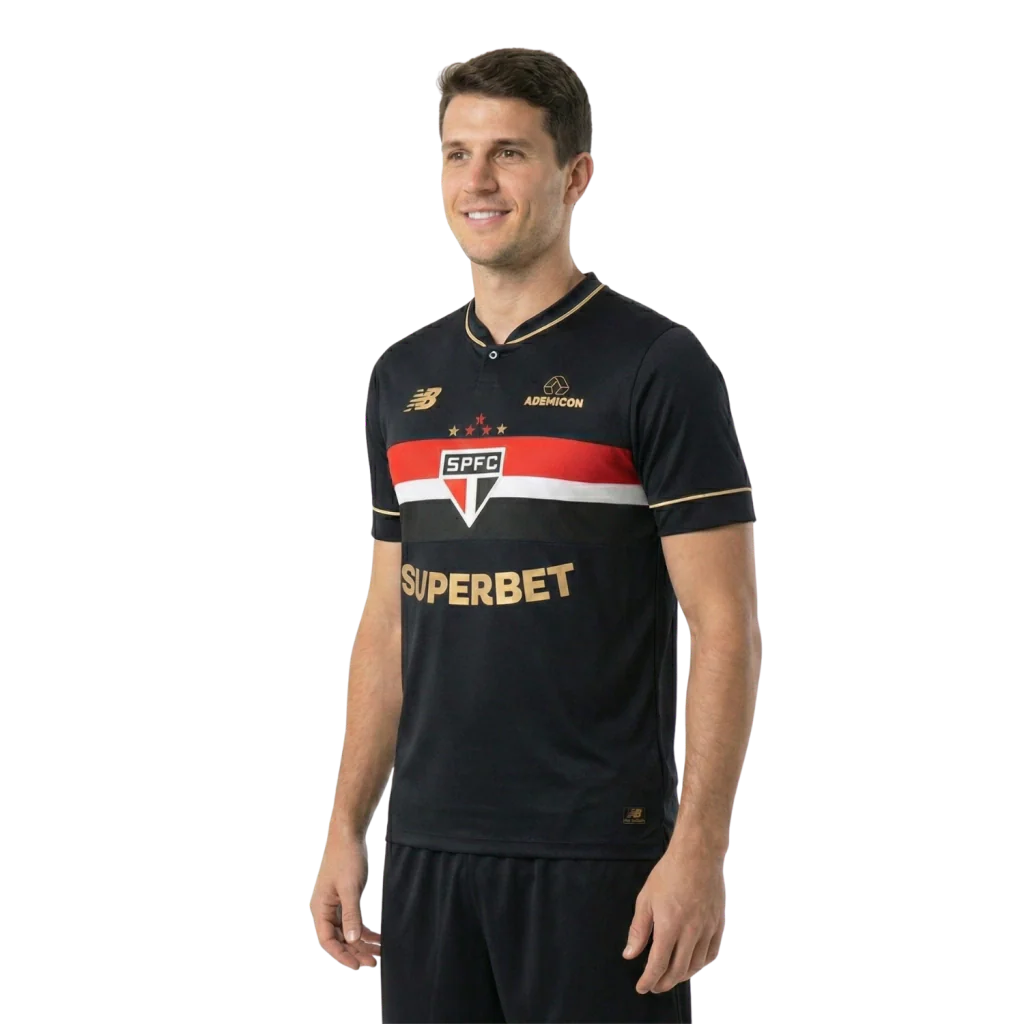 Camisa São Paulo Third 2025/26 Torcedor New Balance Feminino - Preto e Dourado