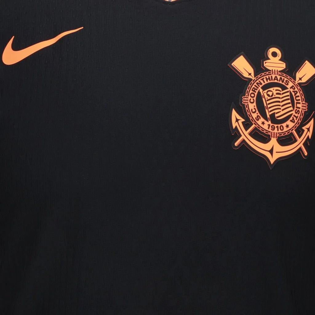 Camisa Timão Third 2025/26 Versão Jogador Nike Masculino - Preto e Laranja