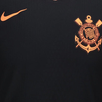 Camisa Timão Third 2025/26 Versão Jogador Nike Masculino - Preto e Laranja