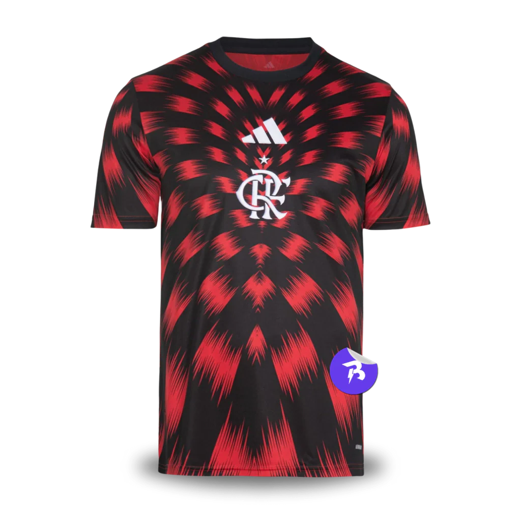 Camisa Flamengo Pré-Jogo 25/26 - Torcedor Adidas Masculina - Vermelho