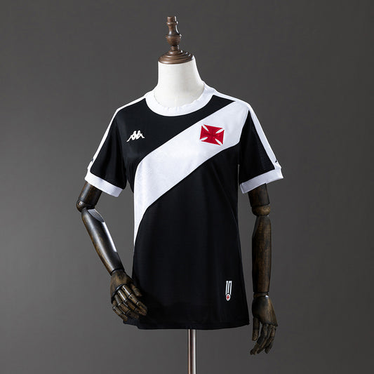 Camisa Vasco da Gama Home 2024/25 - Torcedor Kappa Feminina - Preto e Branco
