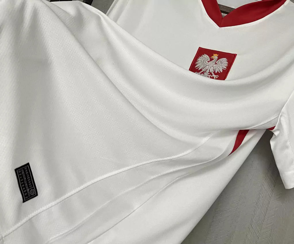 Camisa Polônia Home Eurocopa 24/25 - Torcedor Nike Masculino - Branco e Vermelho