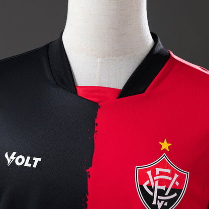 Camisa Vitória Rubro-Negra 25/26 – Manto Dividido Leão da Barra