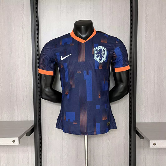 Camisa Holanda Away 24/25 - Jogador Nike Masculino - Azul e Laranja
