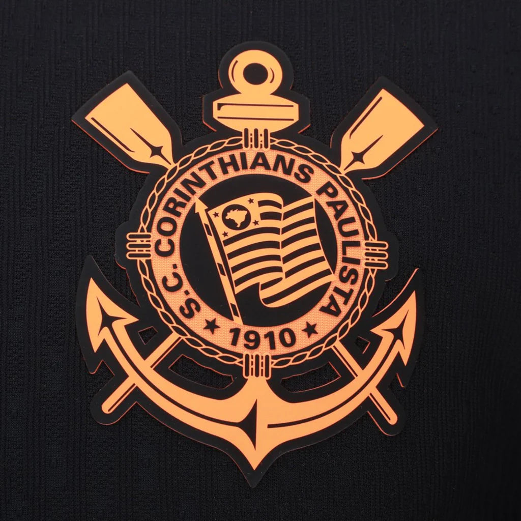 Camisa Timão Third 2025/26 Versão Jogador Nike Masculino - Preto e Laranja