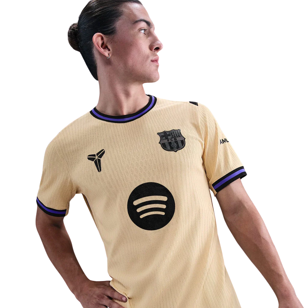 Camisa Barcelona X Kobe Bryant Away 25/26 Jogador Nike Masculino - Amarelo