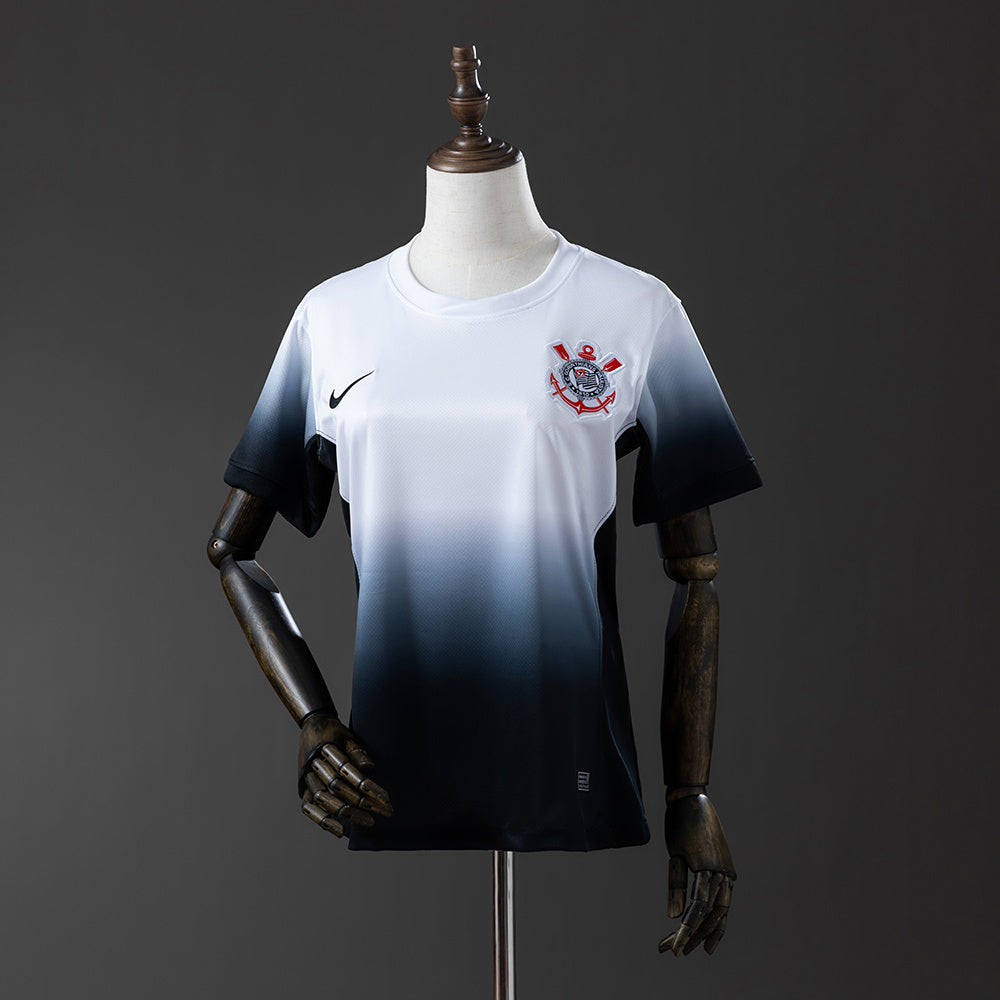 Camisa Timão Home 2024/25 Torcedor Nike feminina - Branco e Preto