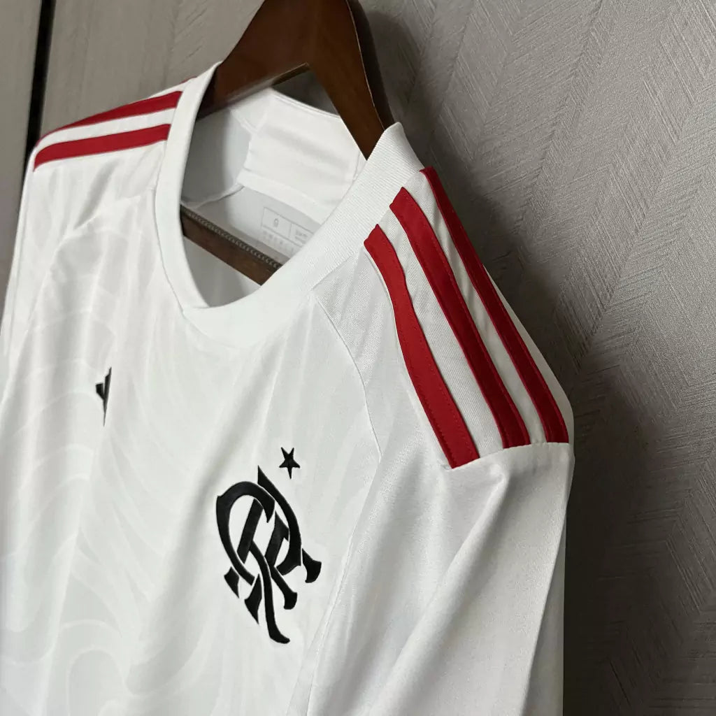 Camisa Flamengo Away 2024 Torcedor Adidas Masculino - Branco e Vermelho