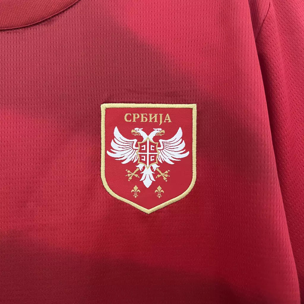 Camisa Sérvia Home Eurocopa 24/25 - Torcedor Puma Masculino - Vermelho