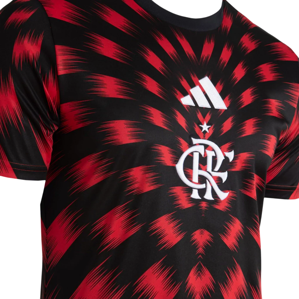 Camisa Flamengo Pré-Jogo 25/26 - Torcedor Adidas Masculina - Vermelho