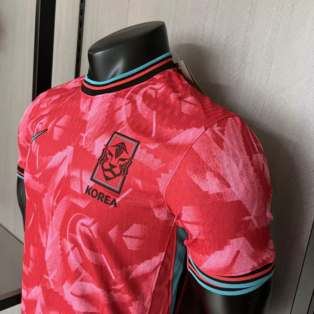 Camisa Coreia do Sul Home 24/25 - Jogador Nike Masculino - Vermelho Rosa