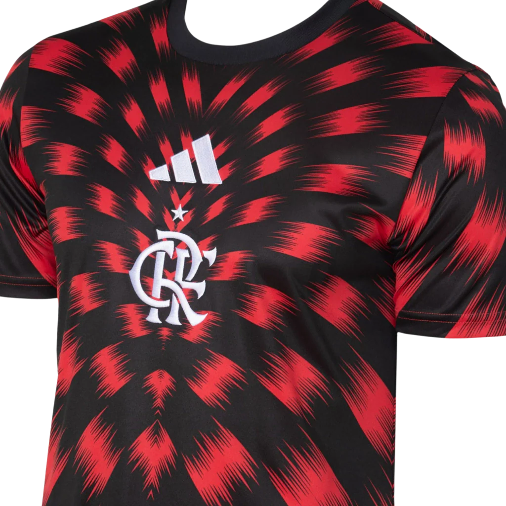 Camisa Flamengo Pré-Jogo 25/26 - Torcedor Adidas Masculina - Vermelho