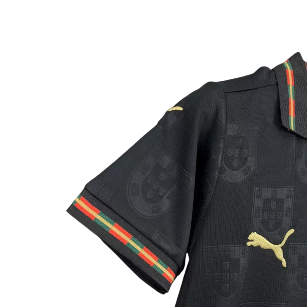 Conjunto Infantil Portugal "Pantera Negra" 2025/26 Puma - Preto