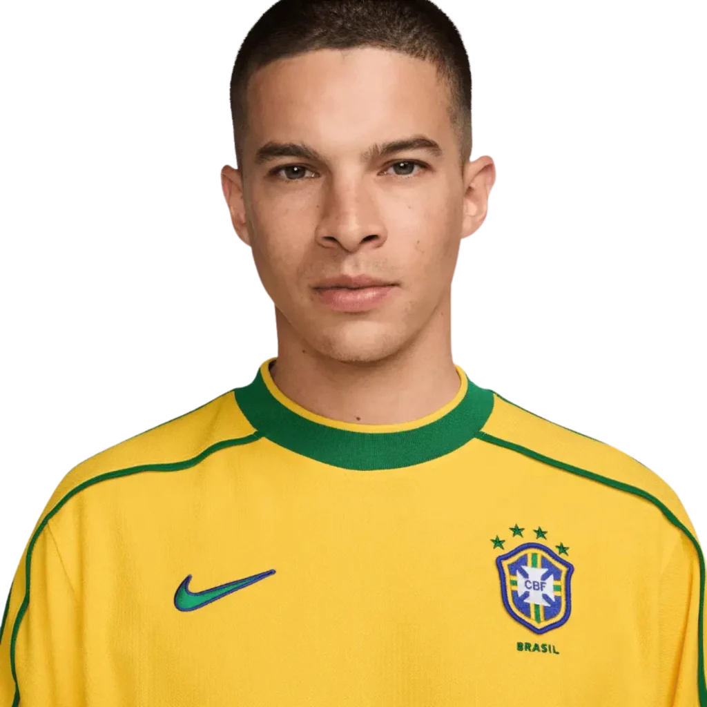 Camisa Seleção Brasileira Retrô Home 1998 Ronaldo #9 - Torcedor Nike Masculina - Amarelo