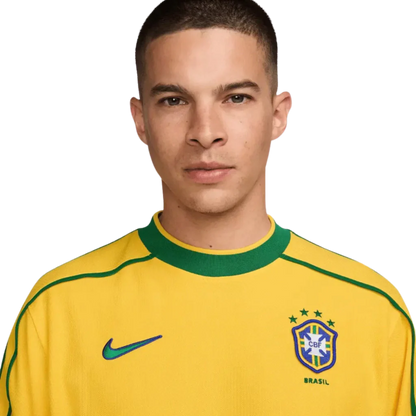 Camisa Seleção Brasileira Retrô Home 1998 Ronaldo #9 - Torcedor Nike Masculina - Amarelo